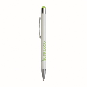 ON™ Aluminum push button ball pen with colored touch screen and laser engraved logo