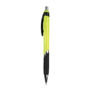 ON™ Plastic snap pen with coloured barrel, rubberised grip and chromed details