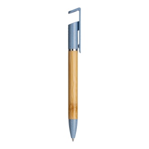 ON™ Bamboo and wheat straw twist pen with mobile phone stand