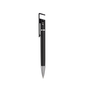 ON™ Plastic twist pen with metallic barrel, mobile phone holder and rubber touch