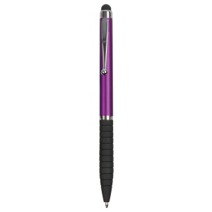 ON™ Plastic twist pen with rubberised grip and touchscreen rubber tip
