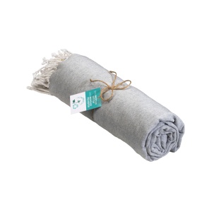 ON™ Recycled cotton fringed beach towel, size 90x170 cm
