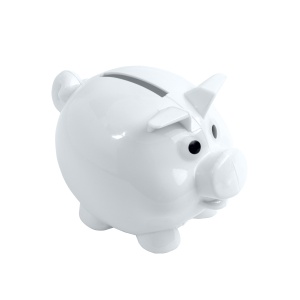 ON™ Plastic mini piggy coin bank refillable with cap