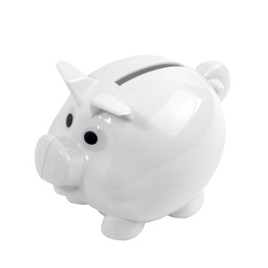 ON™ Plastic mini piggy coin bank refillable with cap
