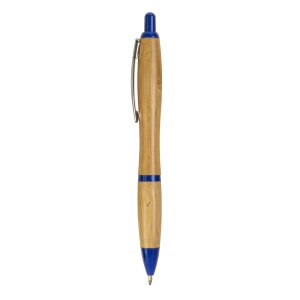 ON™ Push button ball pen in bamboo with chrome fittings