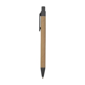 ON™ Push button ball pen with recycled carton barrel and wheat-straw (50%) and PP (50%)