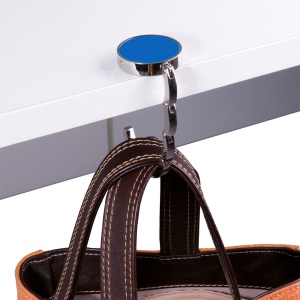 ON™ Round metal bag hook, dual-magnet reinforced closure, in a black box