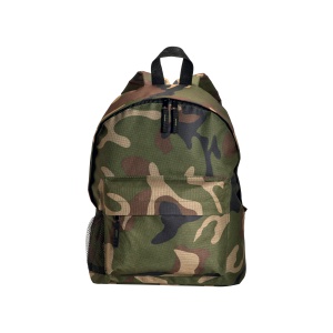 ON™ 600D polyester 3-pocket camouflage backpack (one mesh side pocket). Adjustable shoulder