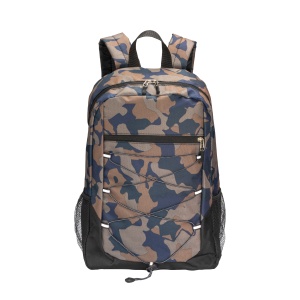 ON™ 600D polyester 4-pocket backpack (two mesh side pockets). Padded straps and back