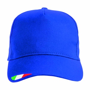 ON™ 5 panels cotton baseball cap with tricolour italian flag embroidery