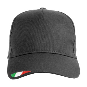 ON™ 5 panels cotton baseball cap with tricolour italian flag embroidery