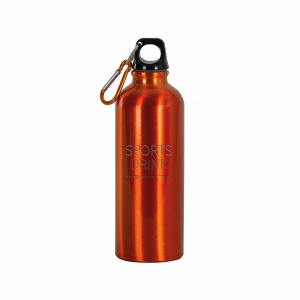 ON™ Aluminium water bottle (500 ml) with plastic lid and snap hook (22 cm tall)