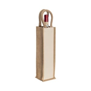 ON 280 g/m2 jute and cotton bottle bag with rope handles