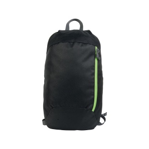 ON Black 600D polyester backpack with 2 pockets and coloured zips. Padded straps and back - Img 6