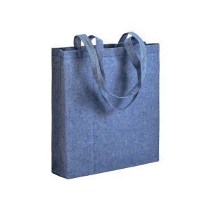 ON Geantă de cumpărături din bumbac reciclat 150 g/m2, efect melanj, mânere lungi și clin - Img 5