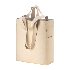 ON Geantă tote din pânză de bumbac reciclată de 280 g/m2, cu mânere duble și clin