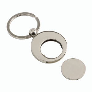 ON Metal key ring with shopping trolley token in a black box