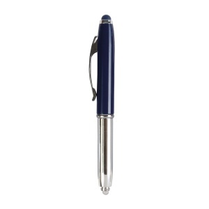 ON Mini silver plastic pen with metal lid and clip, light and touchscreen rubber tip - Img 5