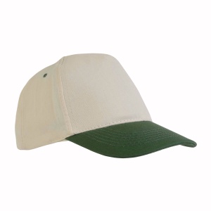 ON Natural cotton 5-panel cap with coloured visor and adjustable velcro strap - Img 3