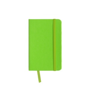 ON Notebook PVC cu elastic colorat, foi albe (80 pagini), semn de carte din satin