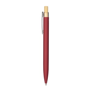 ON Rubberized recycled aluminum snap pen. Burnished details , bamboo button - Img 13