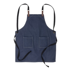 ON Șorț de bucătărie reglabil din bumbac denim, cu 2 buzunare frONtale.