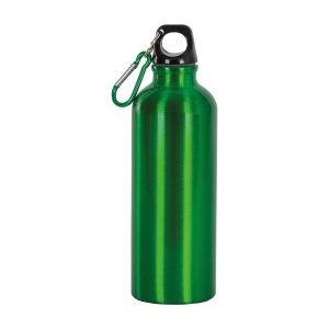 ON Sticlă de apă din aluminiu (500 ml) cu capac din plastic și cârlig de fixare (22 cm înălțime)