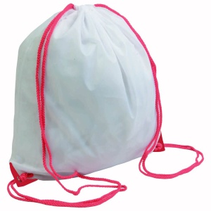 ON White 210T polyester backpack with drawstring closure, reinforced corners - Img 2
