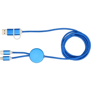 PF™ Alasia 5-in-1 recycled aluminium and plastic 150 cm data sync and 27W fast charge cable