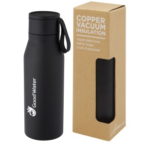 PF™ Ljungan 500 ml copper vacuum insulated stainless steel bottle with PU leather strap and lid - Img 10