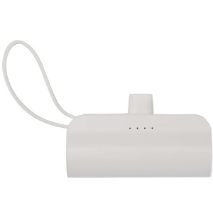 PF Baterie externă Alnair de 5000 mAh, 10W, din plastic reciclat, tip C, cu suport rabatabil încorporat și cablu 2 în 1