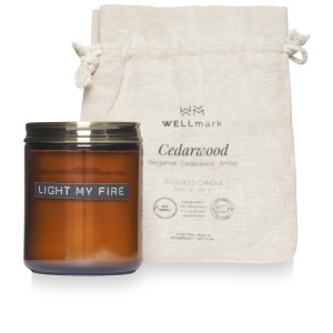 PF Wellmark cedar wood scented candle medium