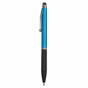 Plastic twist pen with rubberised grip and touchscreen rubber tip - Img 4
