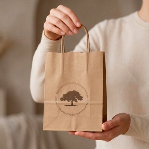 Pungă Vesuvio S maro, din material kraft reciclat FSC®. 115 g/m². Fabricată în Portugalia. - Img 5