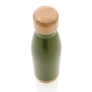 Vacuum stainless steel bottle with bamboo lid and bottom - Img 10