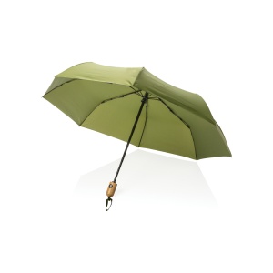 XD™ 21" Impact AWARE™ RPET 190T bamboo auto open/close umbrella