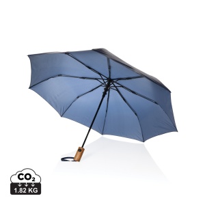 XD™ Kaycey 21" AWARE™ RPET Acacia wood mini auto open umbrella