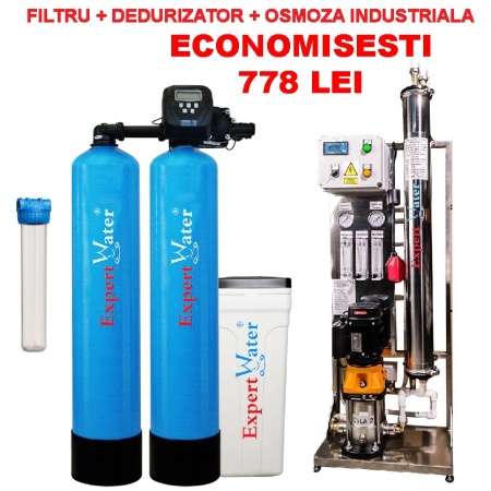Pachet Osmoza 250 l/h + Dedurizator 35l + Filtru pentru SPALATORIE AUTO cu 1-2 piste SELF