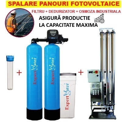 Spalare Fotovoltaice – Pachet Dedurizator 150 Duplex Clack + Osmoza Inversa Industriala EWRO 2000 l/h