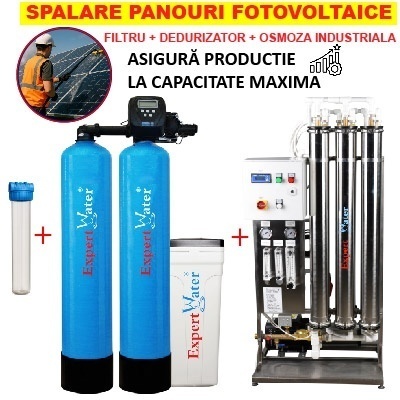 Spalare Fotovoltaice- Pachet Dedurizator 50 l Duplex Clack + Osmoza EWRO 1000 l/h