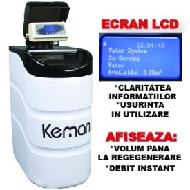 Dedurizator apa KEMAN 2-4 persoane, TKS 20 litri rasina,volumetric. CADOU : Filtru sediment + Tester Duritate