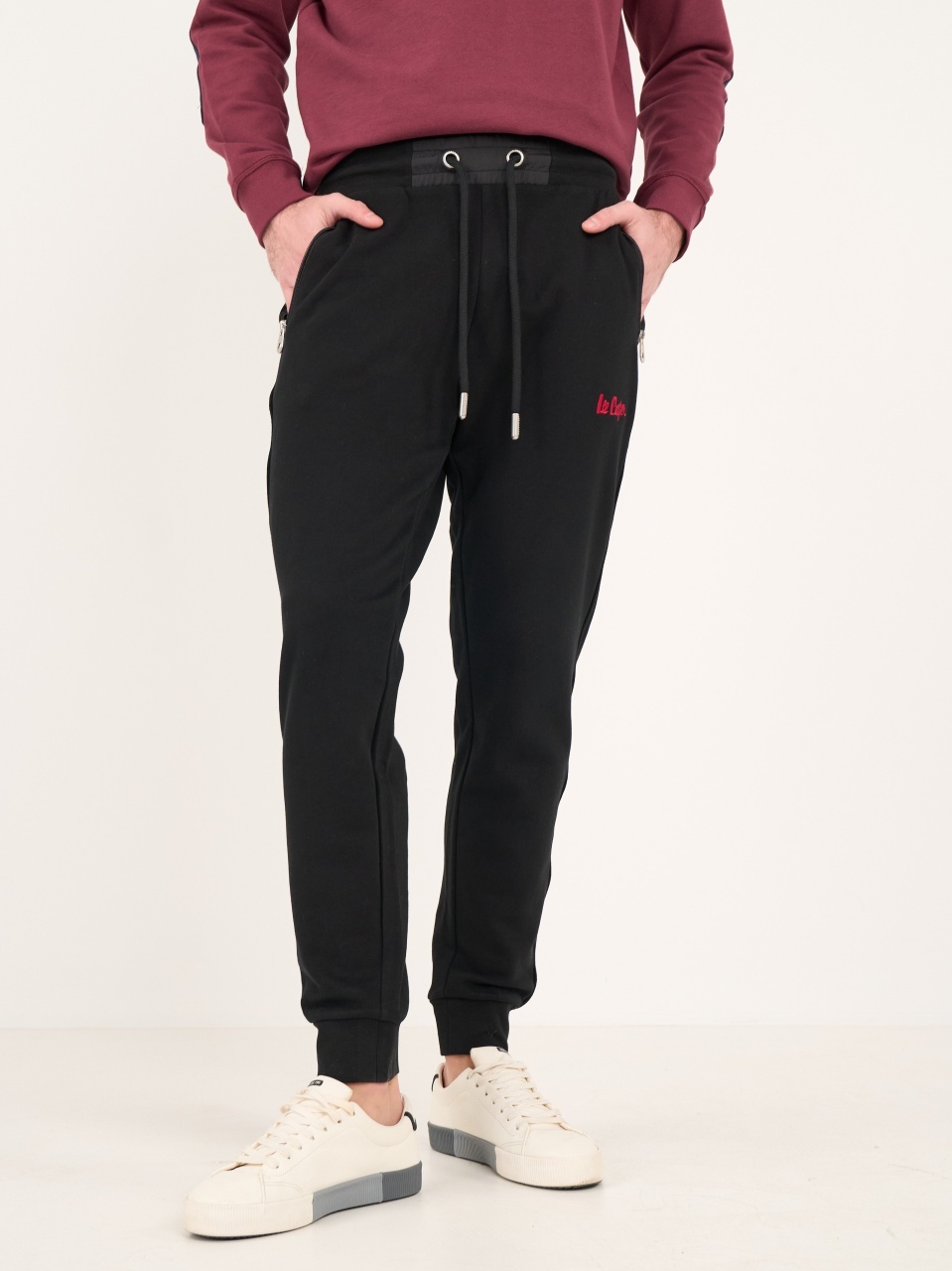 Lee Cooper - Pantaloni sport barbat cu logo si buzunare