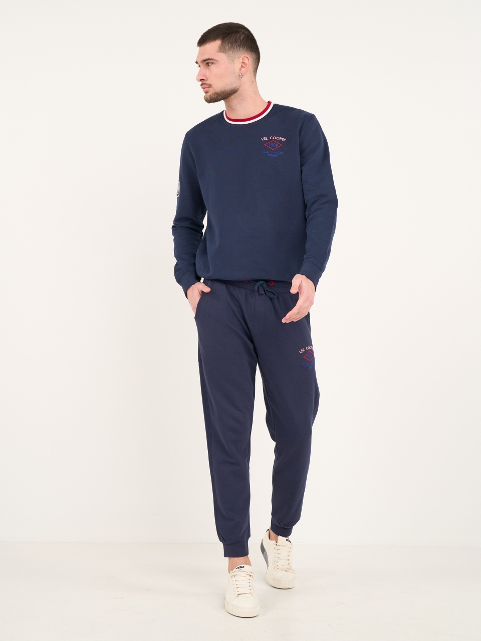 Lee Cooper - Pantaloni sport barbat cu logo si buzunare