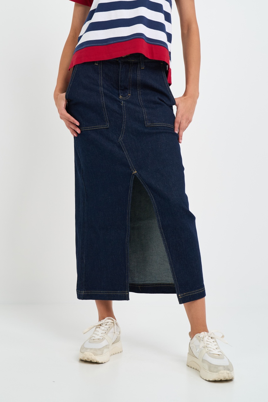 tetsu_563 Lee Cooper - Fusta dama din denim cu buzunare aplicate