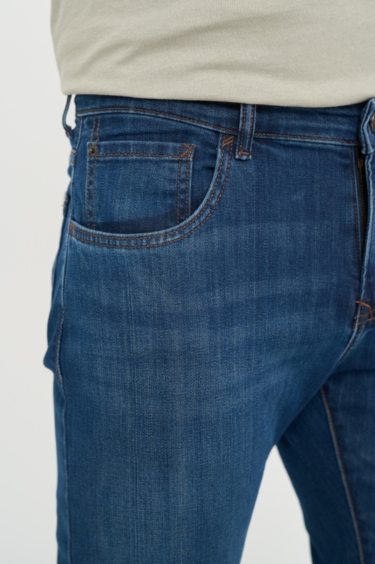Kenvelo - Blugi barbat slim aspect usor decolorat - Img 4