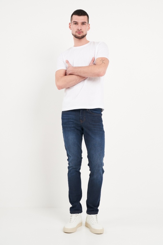 Kenvelo - Blugi barbat slim cu aspect decolorat - Img 2
