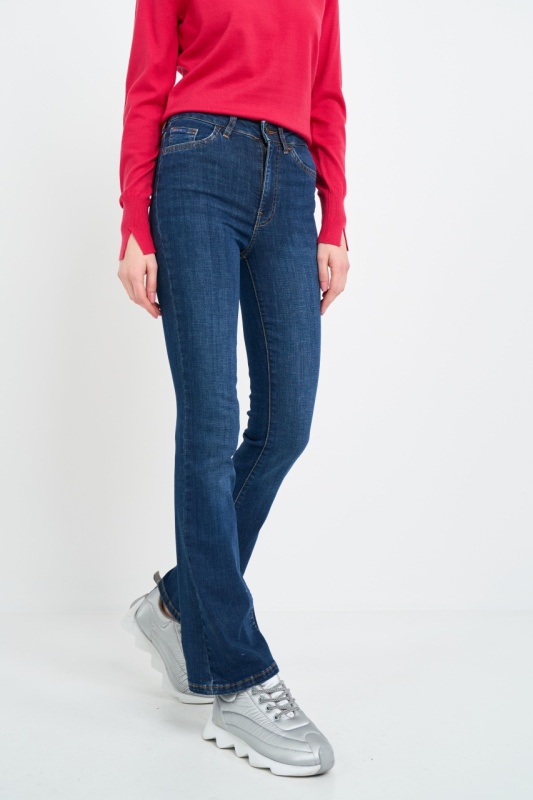 Kenvelo - Blugi dama bootcut cu aspect usor decolorat - Img 6
