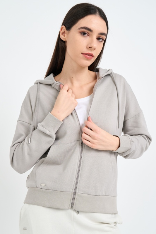 Kenvelo - Hanorac dama de culoare uniforma cu gluga - Img 3