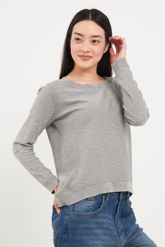 Kenvelo - Pulover dama cu maneca lunga de culoare uniforma - Img 3