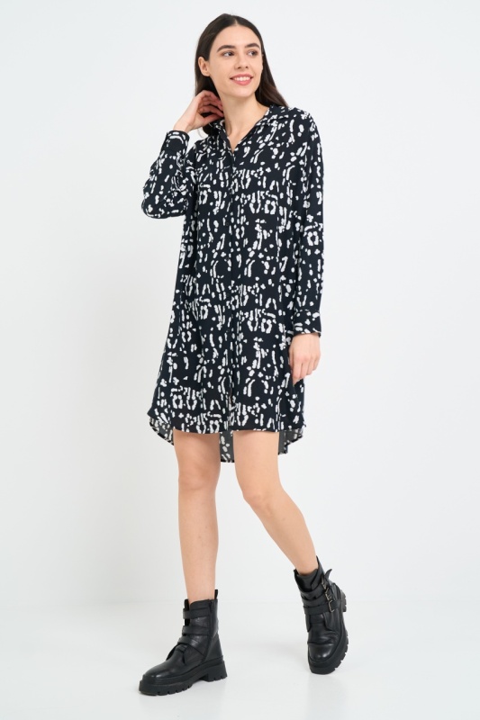 Kenvelo - Rochie dama tip camasa cu model - Img 2